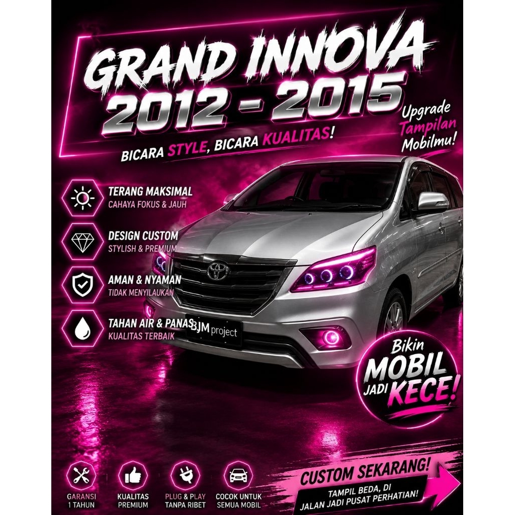 Headlamp innova 2012 2013 2014 custom projie original fotuner vrz