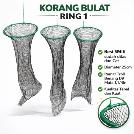 Korang Koja Ikan Ring 2 Bulat Tempat Nila Siap Pakai Kuat Tebal Panjang