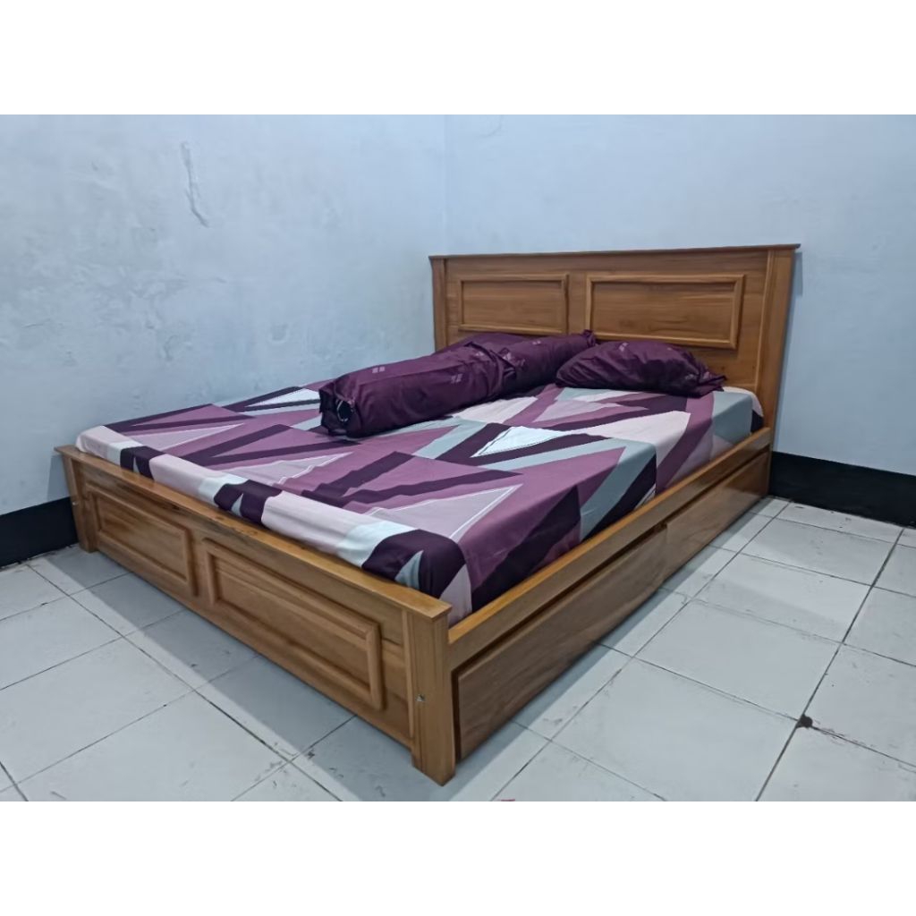 DIPAN JATI MINIMALIS Uk 140x200 LACI 2