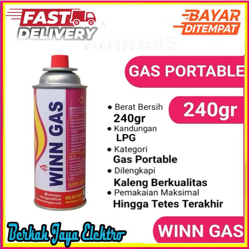 PROMO COD Gas kaleng portable winn Gas original+isi baru dan segel