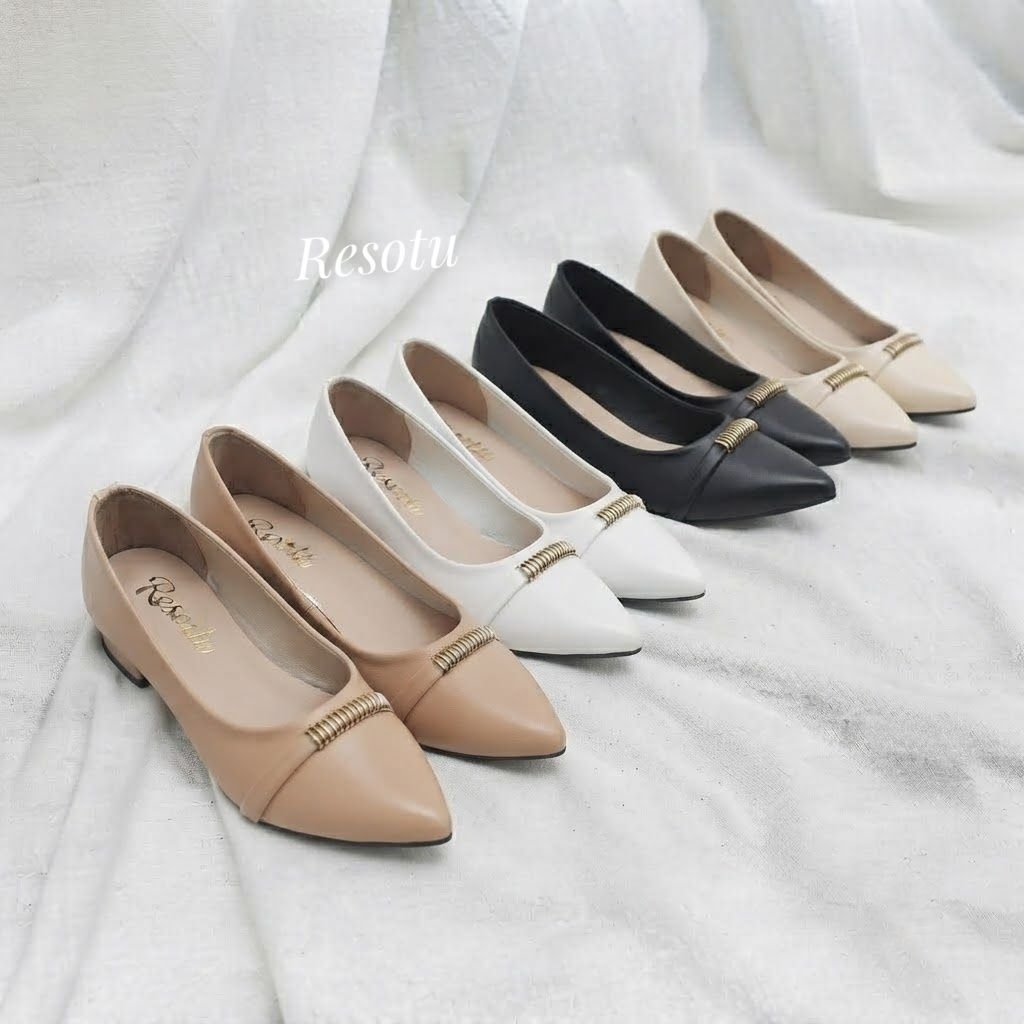 Sepatu Heels Wanita 3cm Hak Tahu Kerja Formal Nyaman Anti Pegal Premium