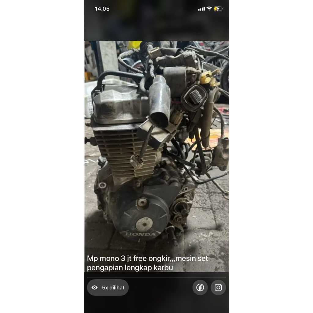MESIN SET HONDA MEGAPRO MONO LENGKAP PENGAPIAN SET