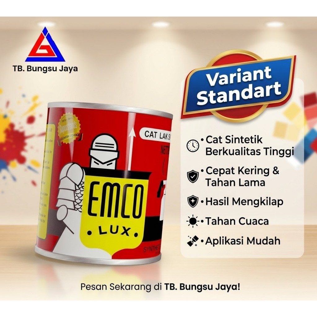 Cat Kayu dan Besi Emco Lux 1 kg Varian Warna Standar