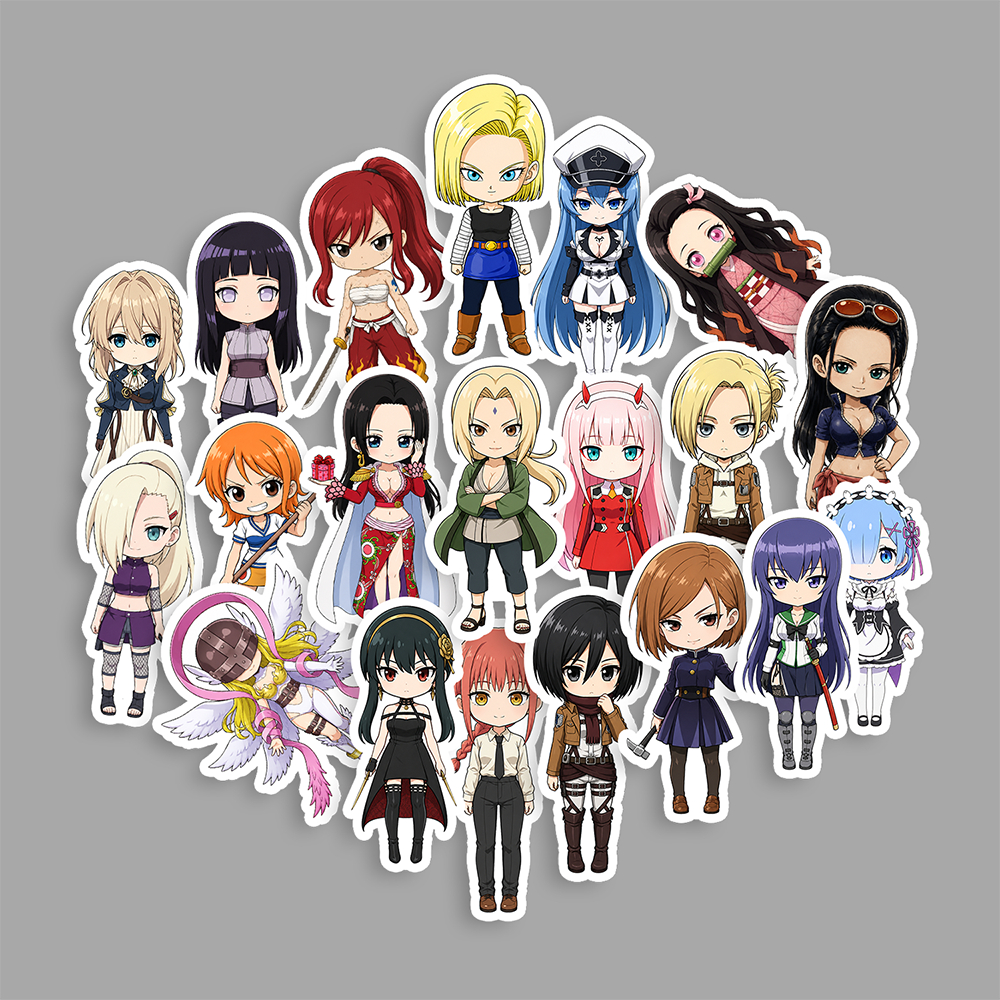 STICKER PACK - ANIME WAIFU CHIBI | STICKER KOPER STICKER TUMBLER STICKER LAPTOP HELM