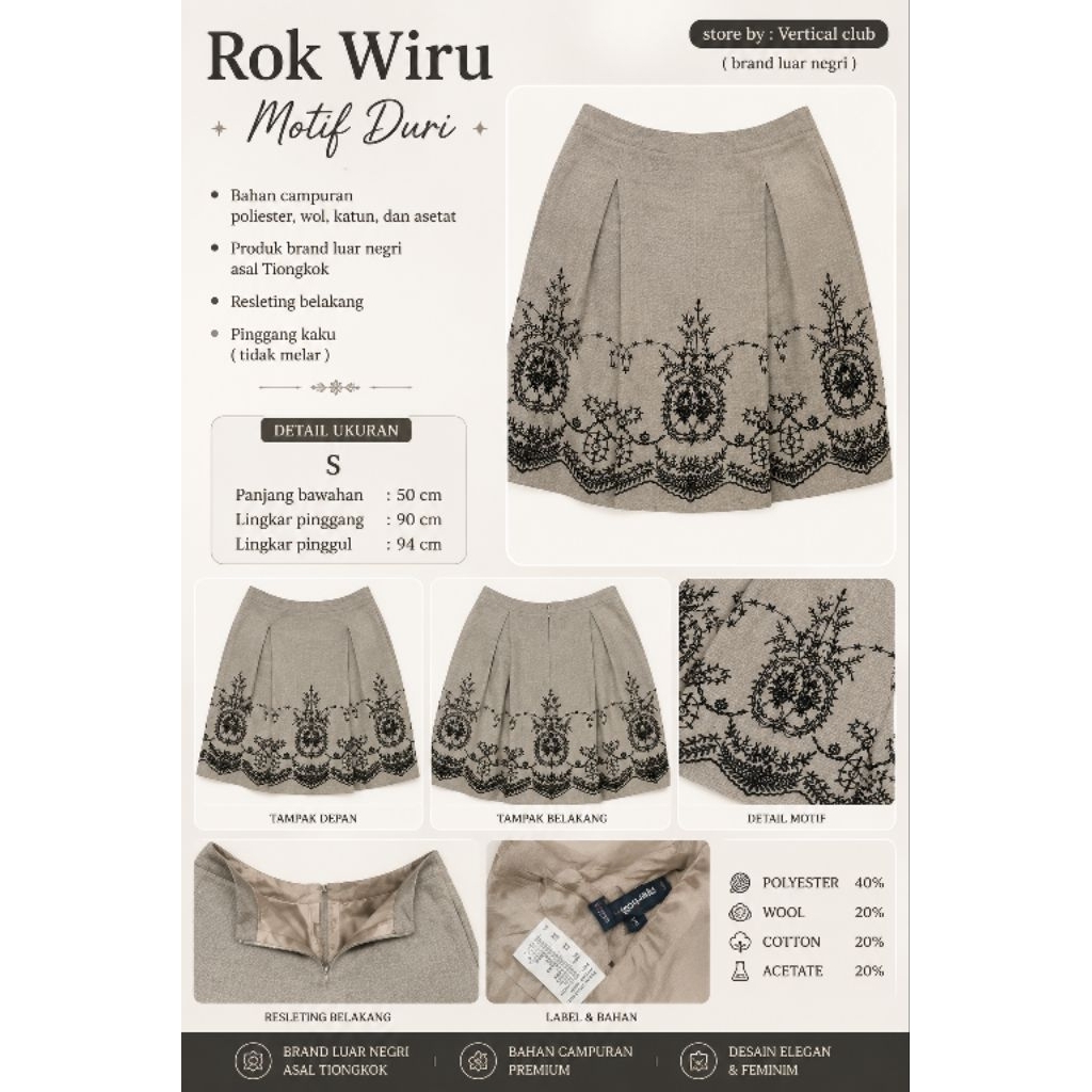 [ PRELOVED BY AR'S ] ROK WIRU MOTIF DURI