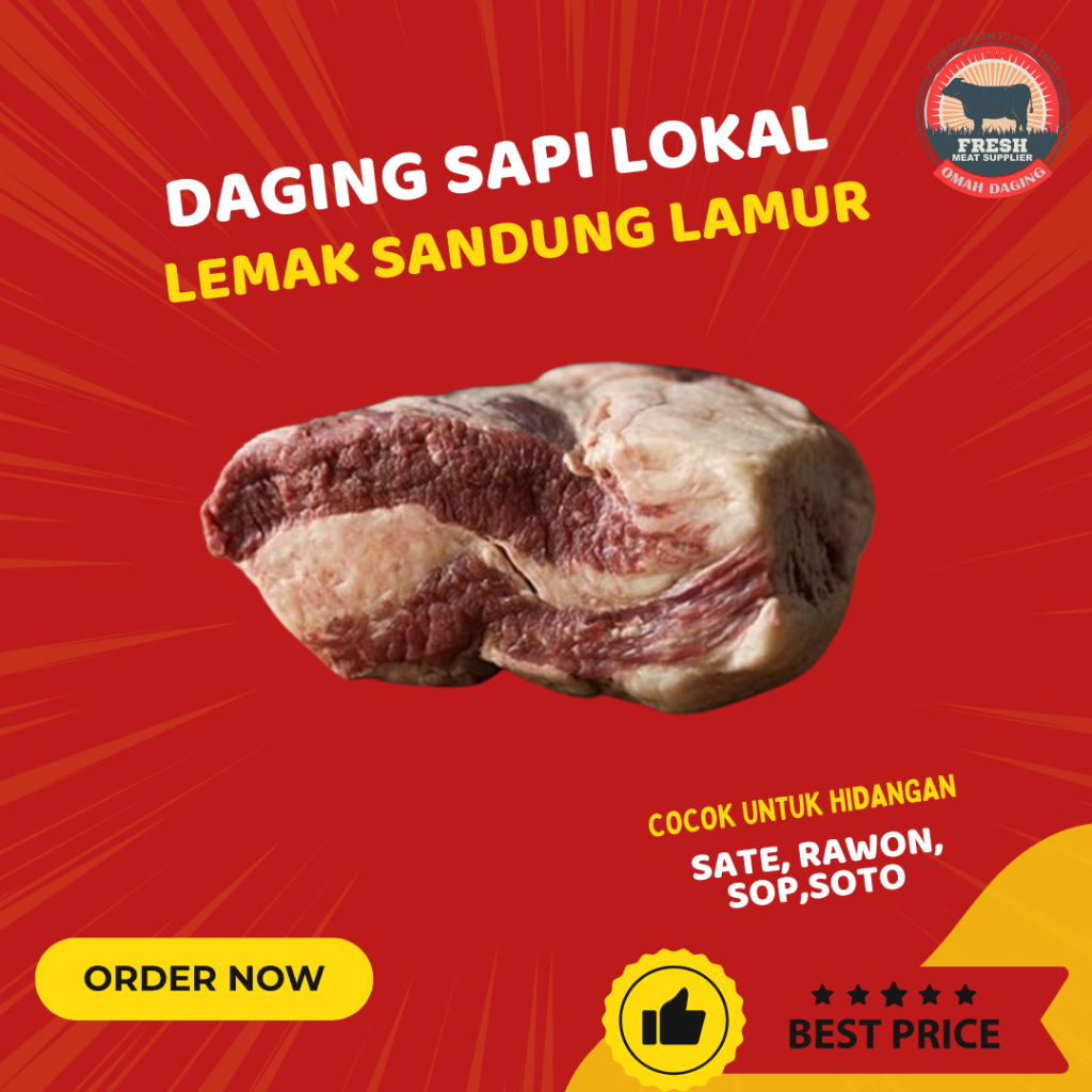 Sandung Lamur Lemak Jando Sapi Lemak Lezat Untuk Sate Halal