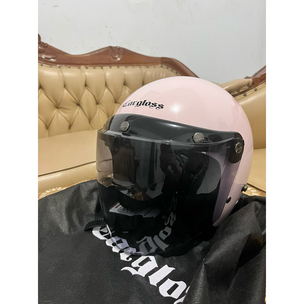 Cargloss CFM Retro Helm Half Face - Pale Pink