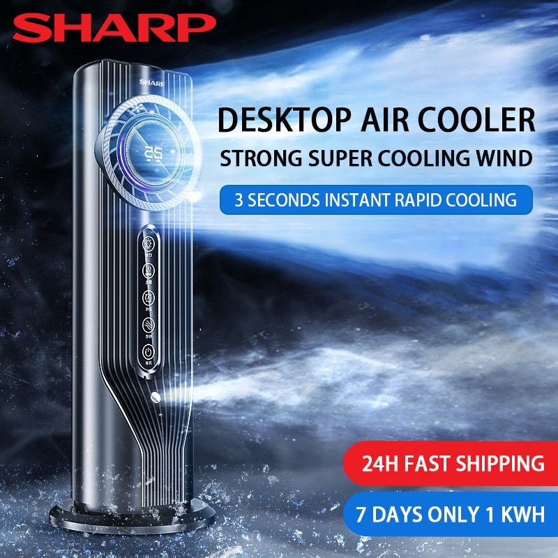 Sharp Mini AC Portable Kipas Angin Semprot Mist Pendingin Ruangan Super Sejuk 6 Kecepatan LCD Displa