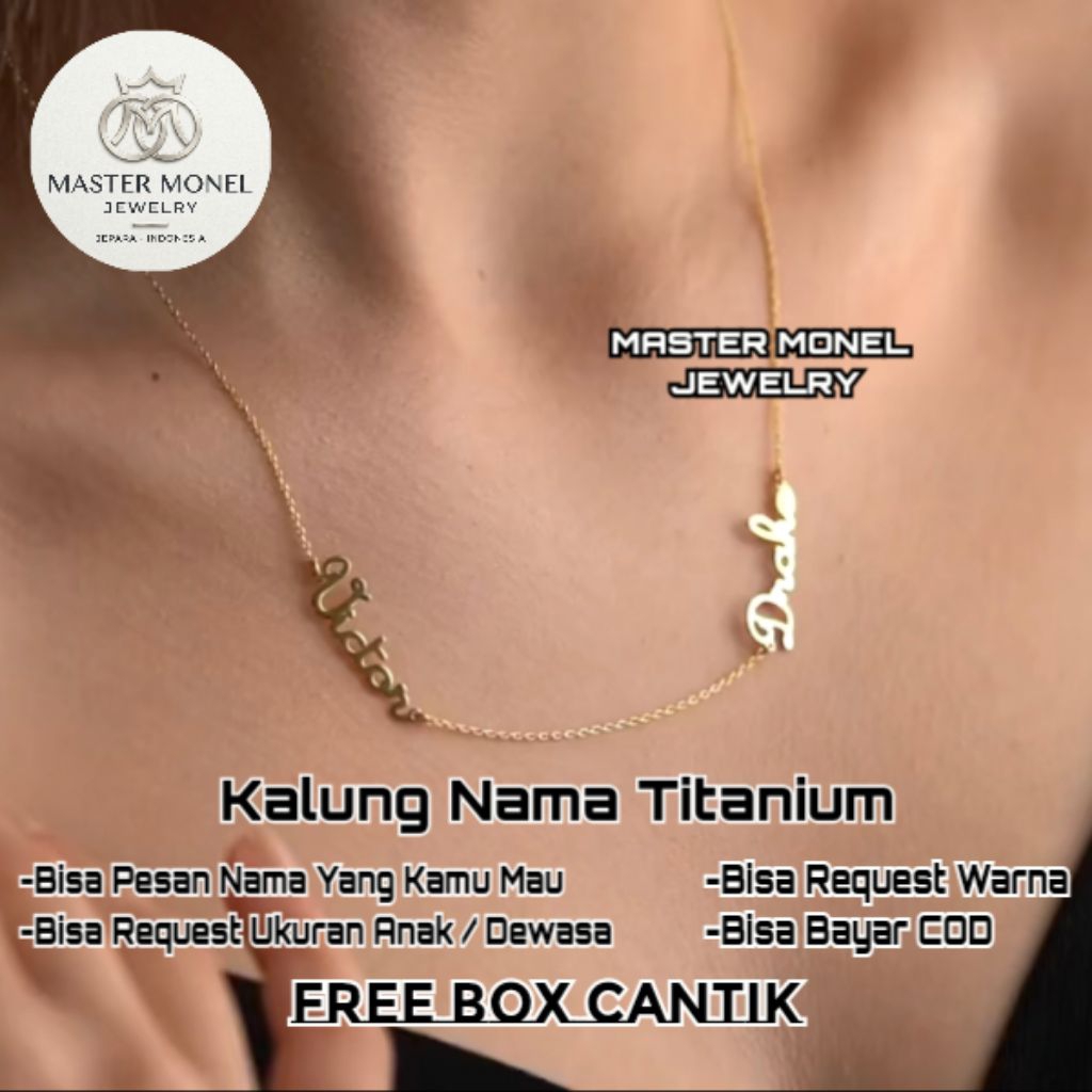 kalung nama titanium kalung nama custom kalung nama nama kamu kalung wanita kalung anak-anak