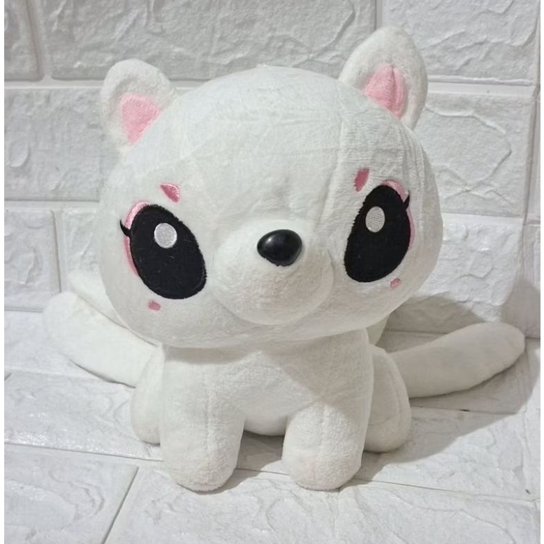 boneka rubah ekor sembilan nine tails gumiho putih kucing putih ekor banyak ekor sembilan 9