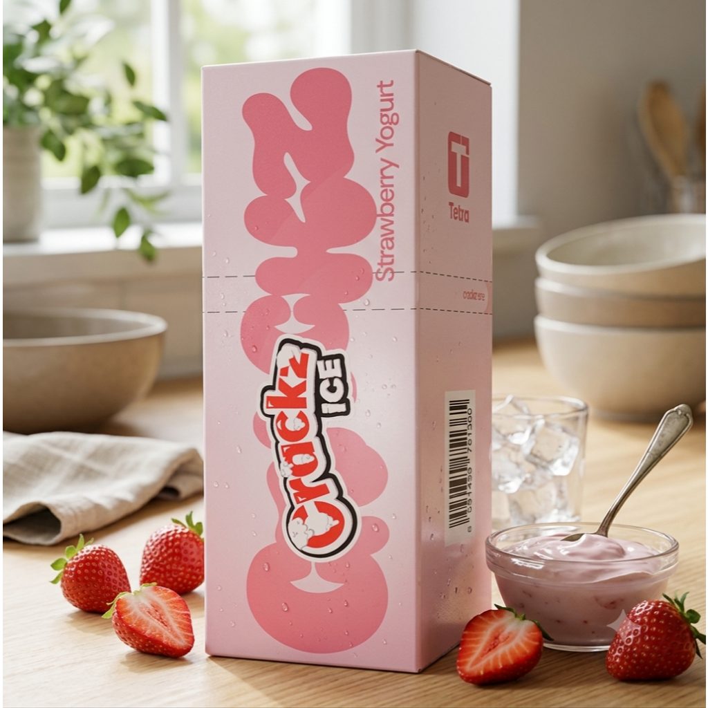 Crackz Ice Strawberry Yogurt Salt Nic 30ML by Tetra X VON [ VAPEKU88 ]