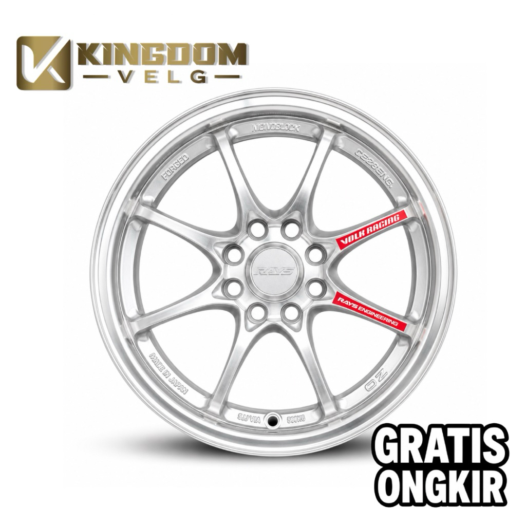 Velg JF CE28 Ring 15 Lebar 6,5 Lubang 8x100-114,3 ET40 Silver untuk Avanza, Livina, Sigra, Agya, Bri