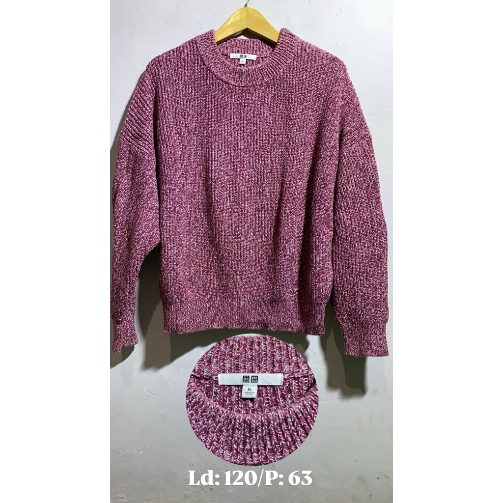 sweater rajut magenta/burgundy