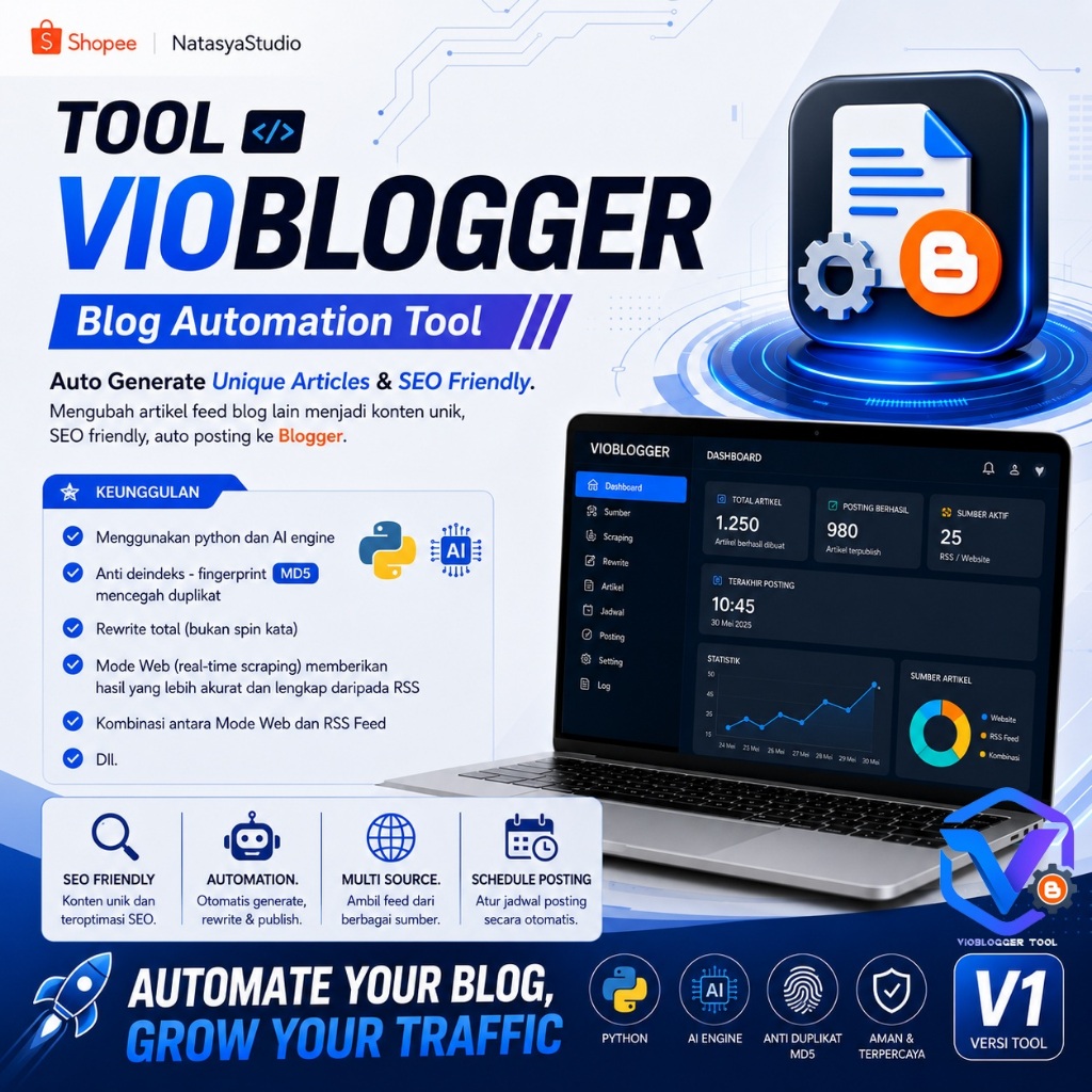 Blog AGC Tool 2026 Tool Blogger AI Blog Automation Tool Auto Generate Artikel SEO, Auto Rewrite, Aut