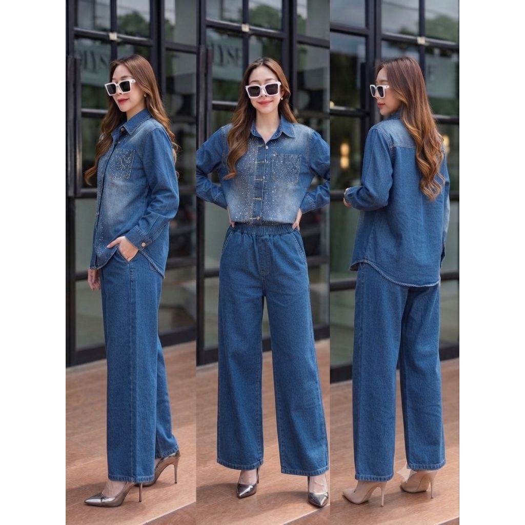 Setelan jeans dr blink blink premium