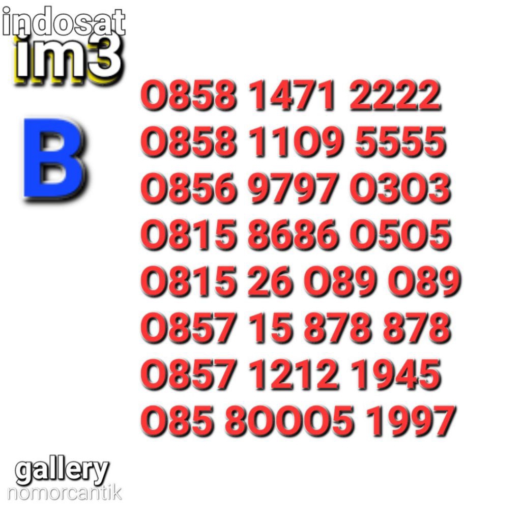 NOMOR IM3 1945 NOMOR IM3 2222