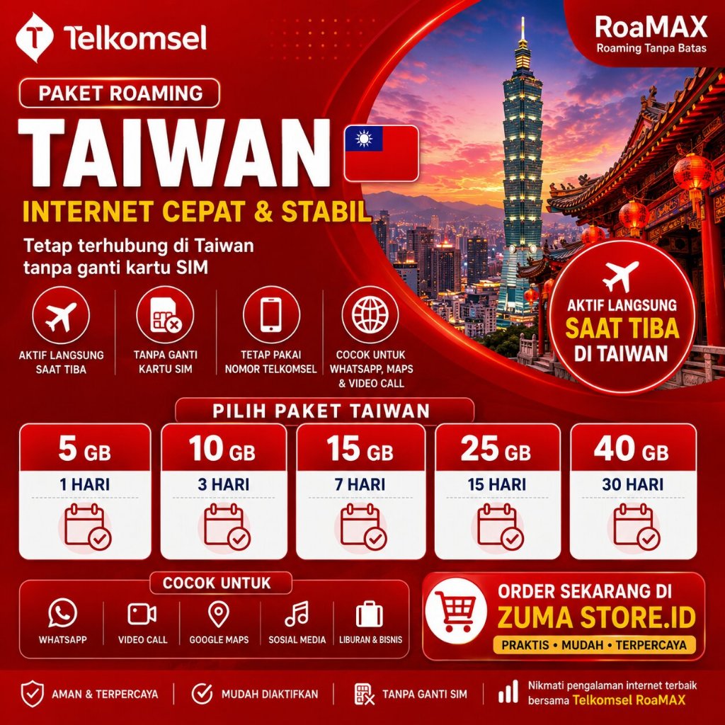 PROMO PAKET DATA INTERNET ROAMING TELKOMSEL ROAMAX KOREA SELATAN JEPANG  CINA TAIWAN HONGKONG MACAU
