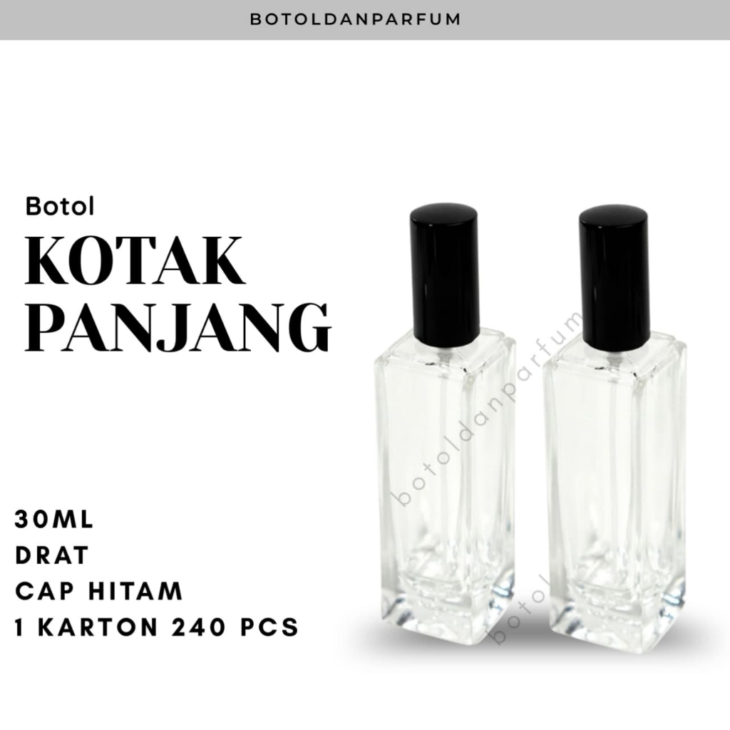 Botol Kotak Panjang 30ml - Botol Parfum Refill 30ml Drat
