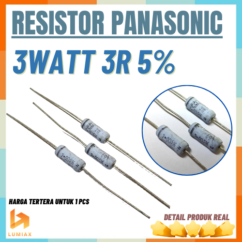 RESISTOR 3 WATT 3R 3 Ohm 5% R 3W Resistor Panasonic 3Ohm 3.0 Ohm 3 R 3Watt