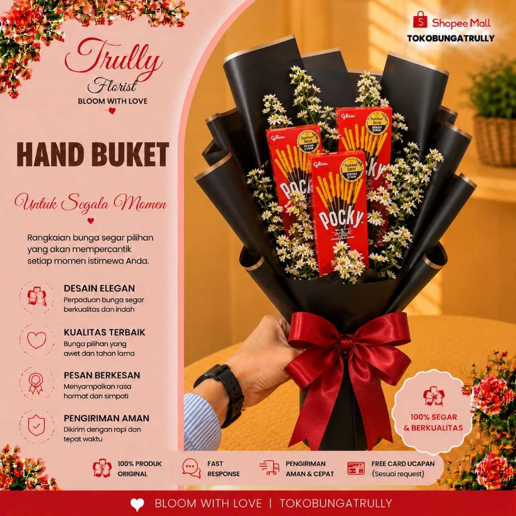 SNACK BOUQUET | BUKET MAKANAN | BUKET SNACK ULTAH | BUKET SNACK ANNIVERSARY - TRULLY FLORIST HB15