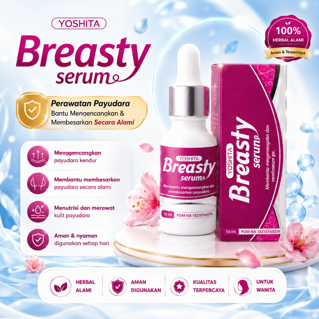 serum perawatan payudara Yoshita Breasty serum mengangkat dan mengencangkan secara alami