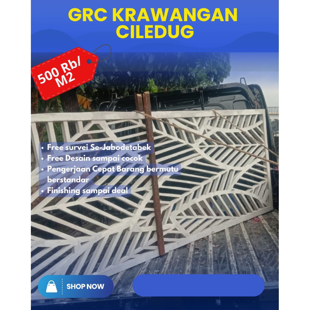 Krawangan GRC Pracetak Ornamen Masjid Mushola Mewah Siap Kirim
