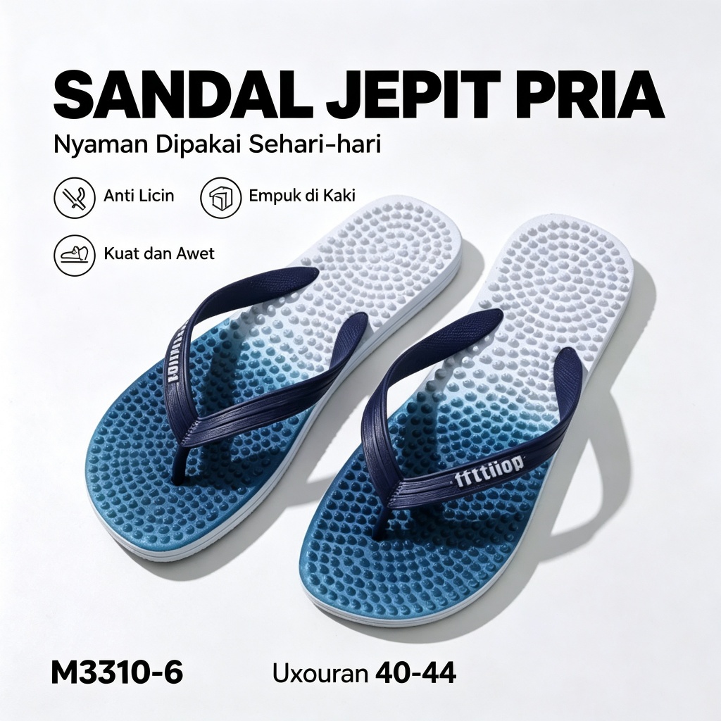 Sandal Santai Pria Model Gradasi Warna M3310 Cocok Liburan Pantai