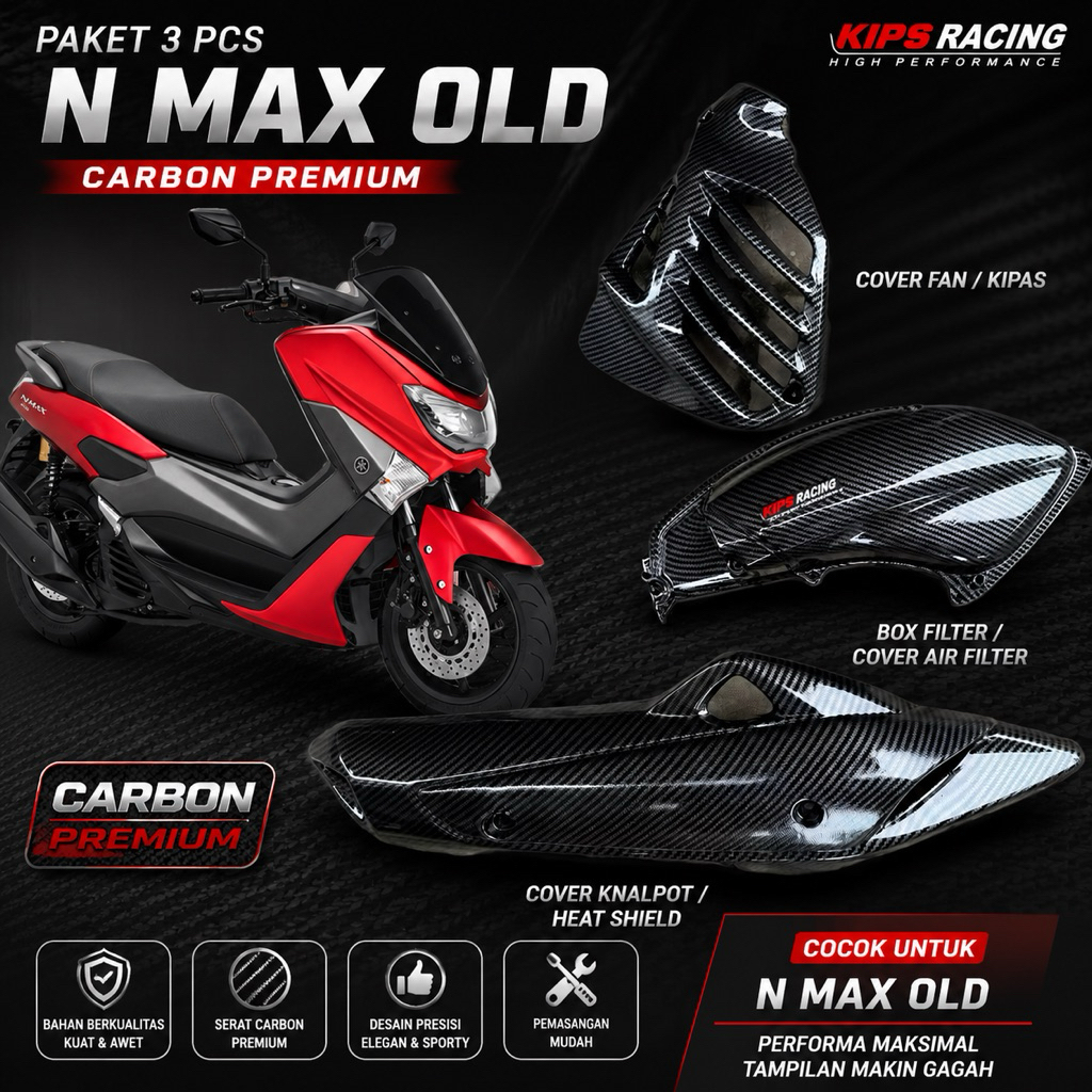 PAKET CARBON NMAX OLD CARBON 3 PCS paketan carbon nmax old nmax old paket carbon