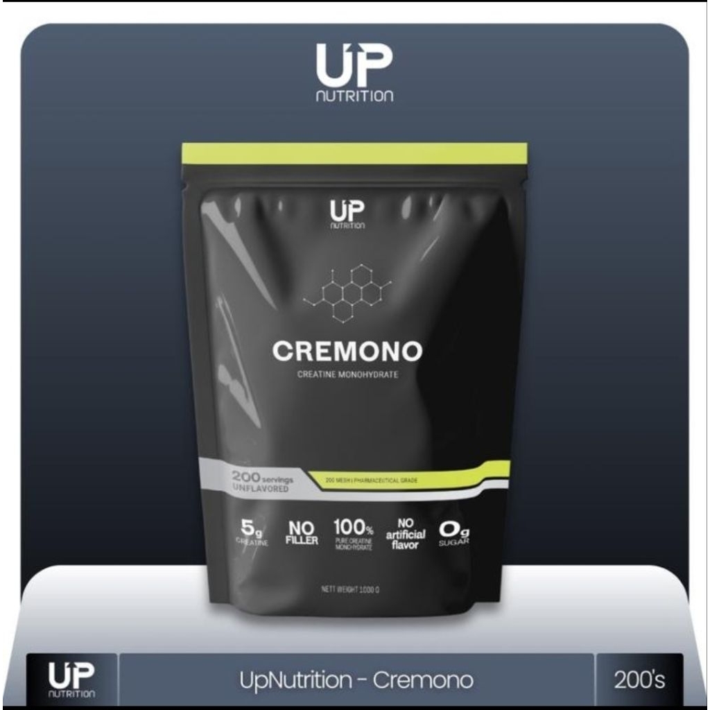 Up Nutrition Cremono Creatine Monohydrate 1000g – 200 Servings, 100% Pure, No Filler, Unflavored - 1