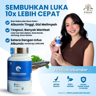 FERACHANNA Kapsul Ikan Gabus + Daun Kelor Tinggi Albumin - Sembuhkan Luka Operasi & Regenerasi Tubuh