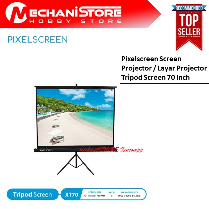 Pixelscreen Screen Projector / Layar Projector Tripod Screen 70 Inch