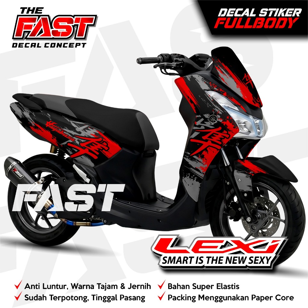 TERBARU Decal Stripping YAMAHA Lexi Full Body Stiker Motor Yamaha Lexi MOTIF JAPAN Full Body Decal Y