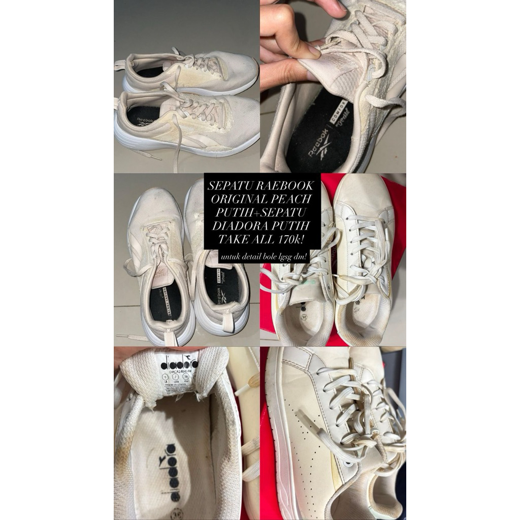 PL SEPATU REEBOK+DIADORA TAKE ALL 170k (chat for more information)