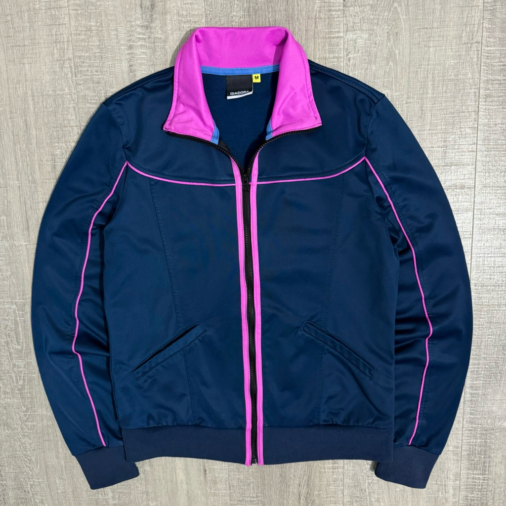 Diadora women tracktop pink navy blue