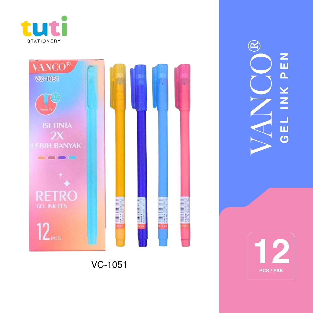 BOLPOIN GEL PEN VANCO 1051 1PACK ISI 12PCS