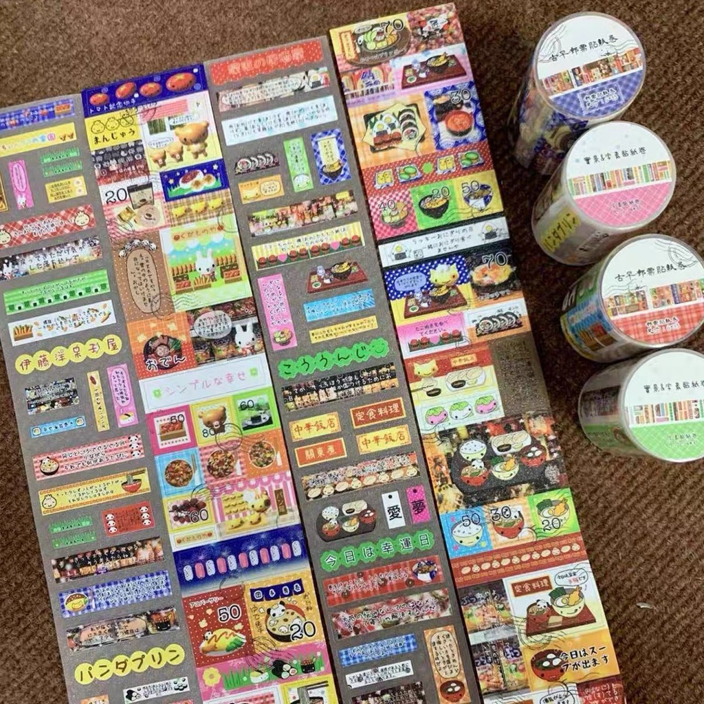 [violinnch] sticker roll (1 roll) food japanese style dekorasi journal readystock B2610