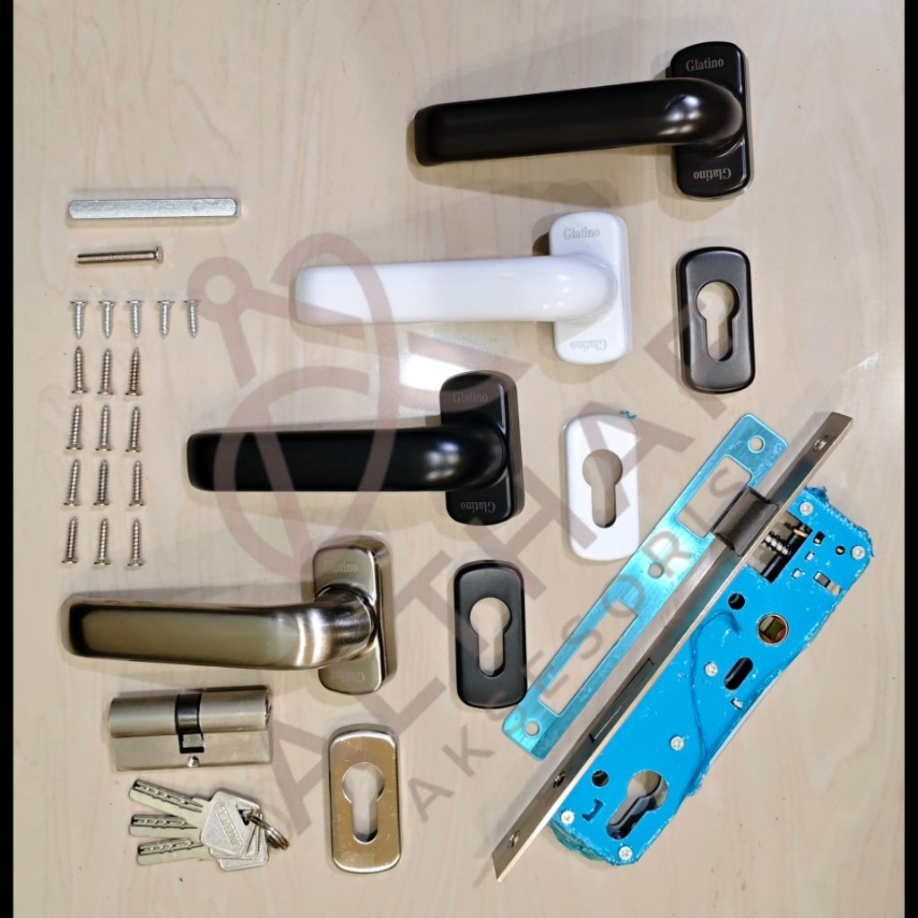 1 set Kunci Pintu Handle Besar Elegan Glatino GLT-202 Stainless Steel SUS304 Handleset A31 Aluminium