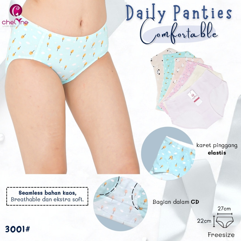 Celana Dalam Katun Seamless Wanita Anak Remaja Perempuan CD Cewek Motif