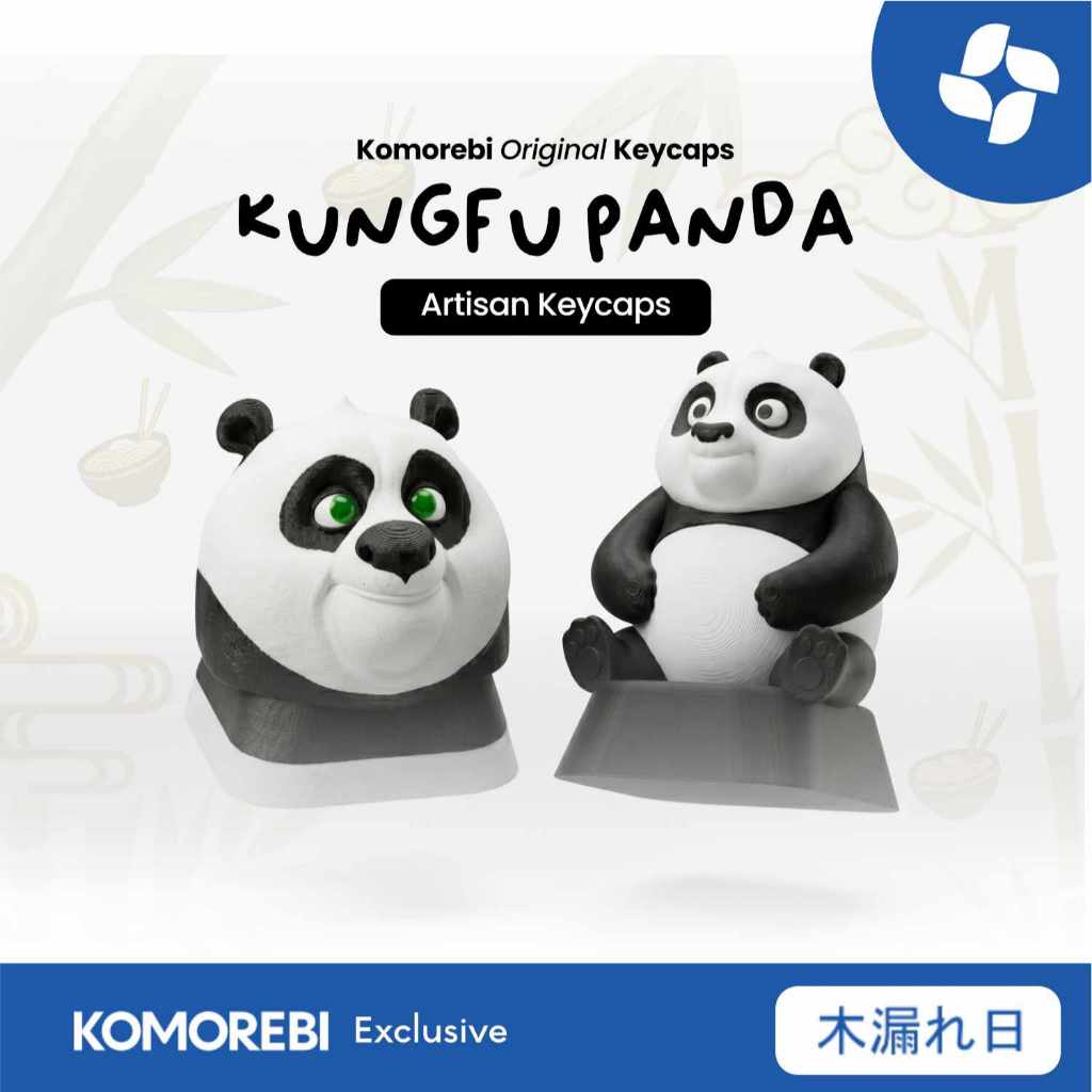 Komorebi Artisan Keycap Kungfu Panda Mechanical Keyboard Custom Po Ping Baby Po Tombol Keyboard Gami