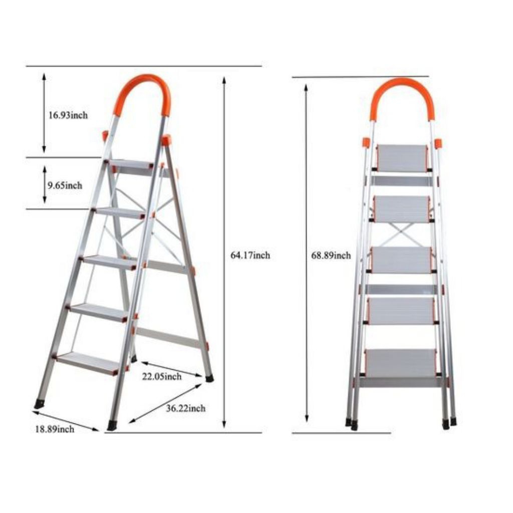 Tangga Lipat Alumunium 5 Step Tangga Portable Tangga Alumunium Folding Ladder 5Step
