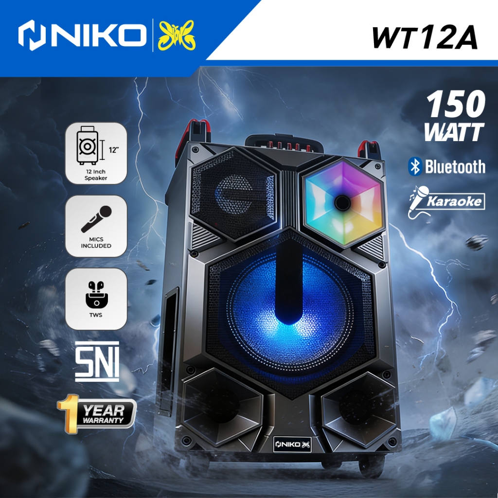 Trolley Speaker NIKO WT 12A I GARANSI RESMI