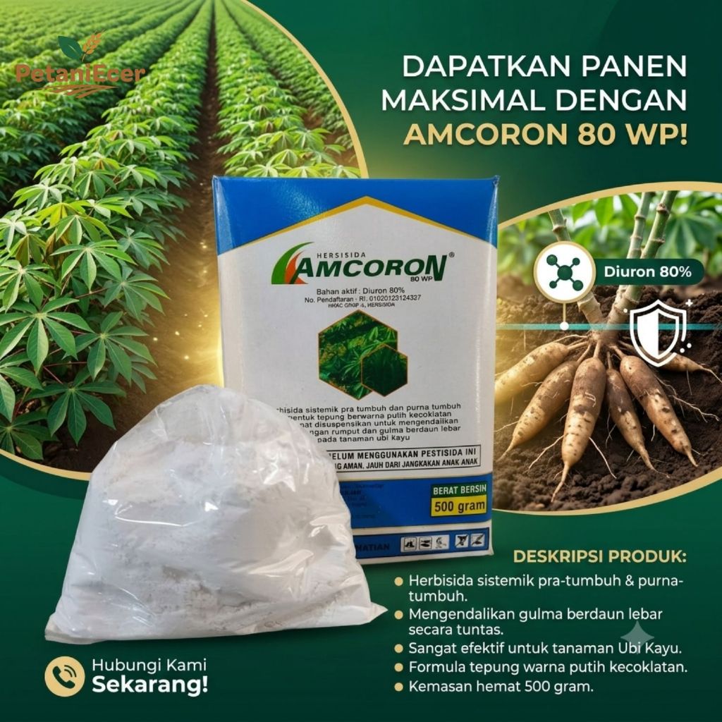 Amcoron 80 WP Repack 100 gr Untuk Campuran Herbisida Kontak/Pembakar