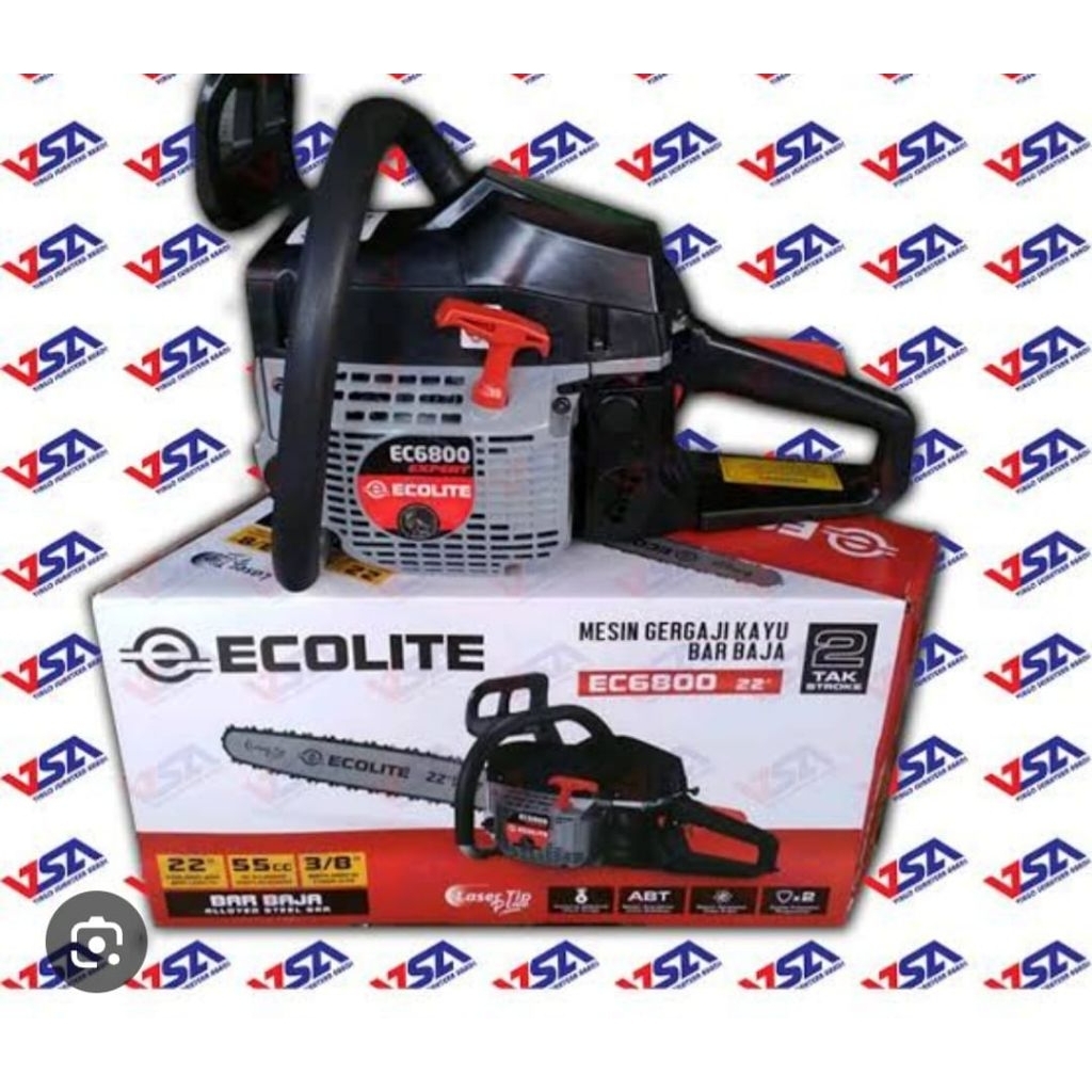 Chainsaw ecolite 6800 /mesin gergaji kayu bar baja ecolite 6800 22inch ( CHAINSAW MINI )