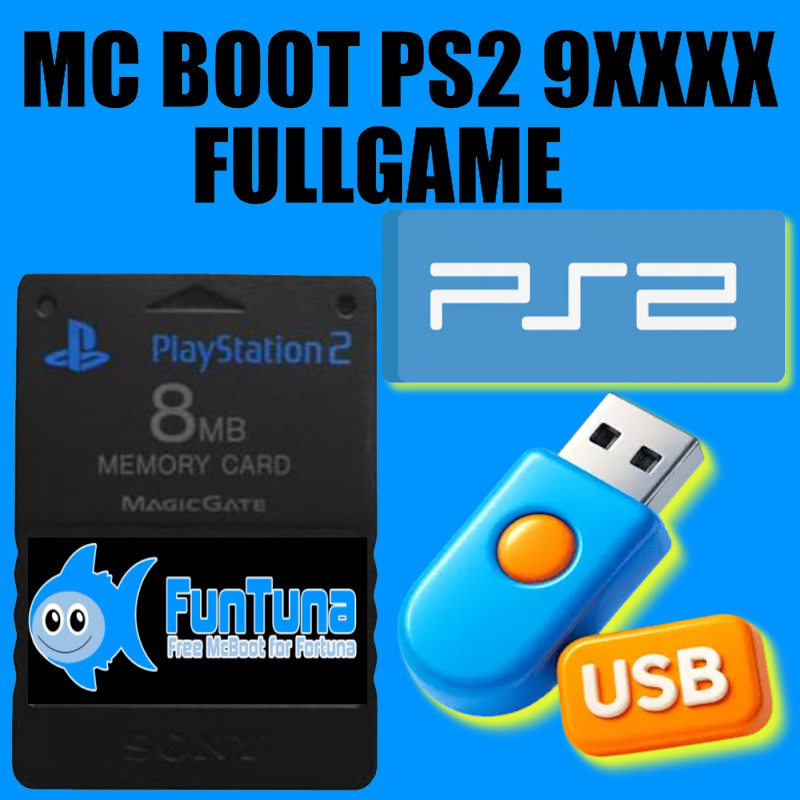 Paket mc boot fortuna + flashdisk 32gb untuk ps2 seri 9