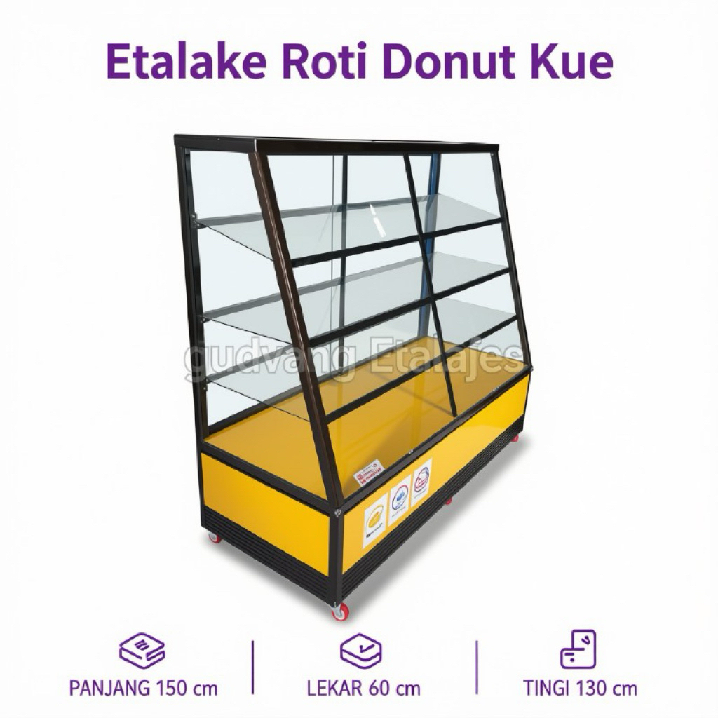 Etalase Kaca Alumunium Roti/Donat/Kue -Etalase Roti