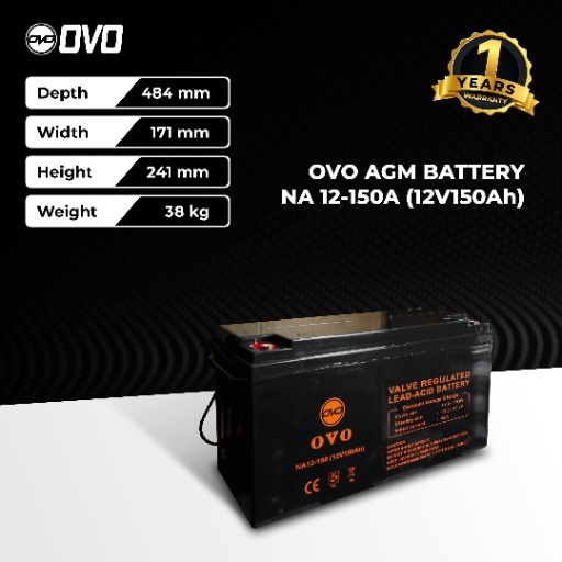 OVO 12V 150Ah VRLA AGM