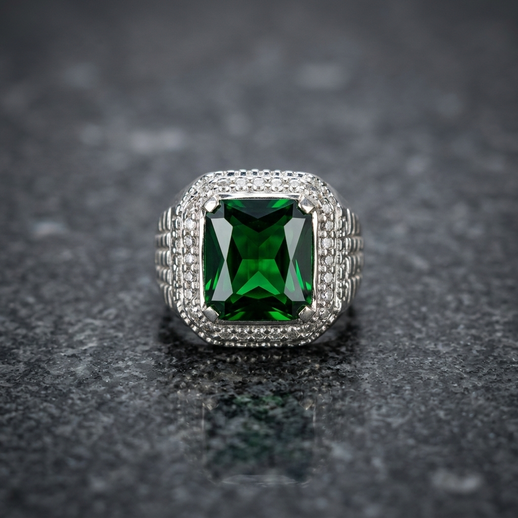 Cincin Wanita Zamrud Biron Emerald Cutting