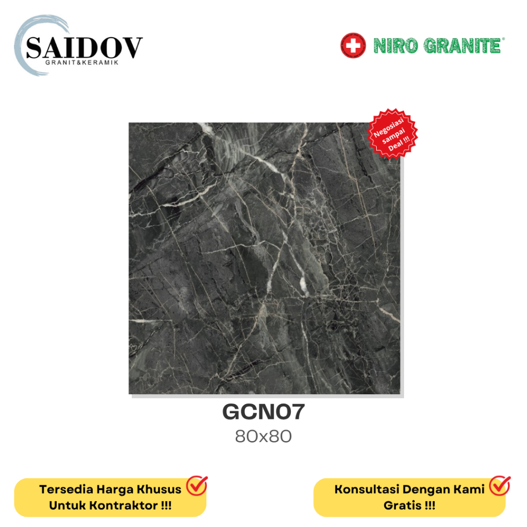 Niro Granite - Granit GCN07 Nero 80x80 (Polished)