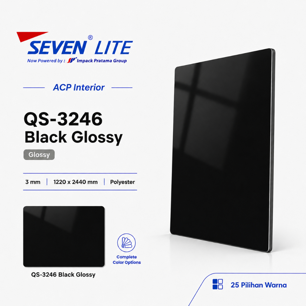 Seven Lite ACP Panel Aluminium 3mm PE 0.05 Komposit Interior 1220x2440 - Glossy Series