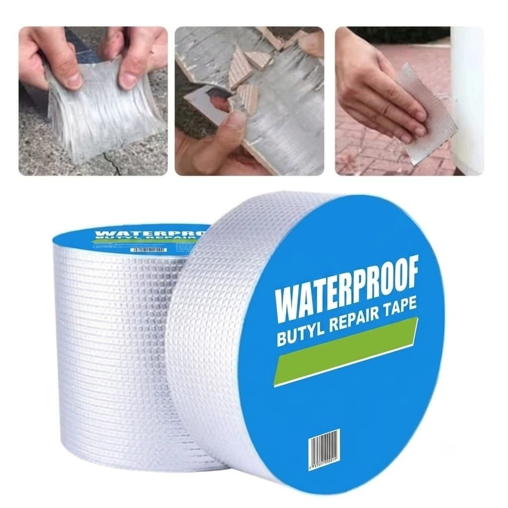 {DS} Lakban Anti Bocor Aluminum Aluminum Foil Tape Anti Bocor Butyl Waterproof Tahan Air / Lakban An